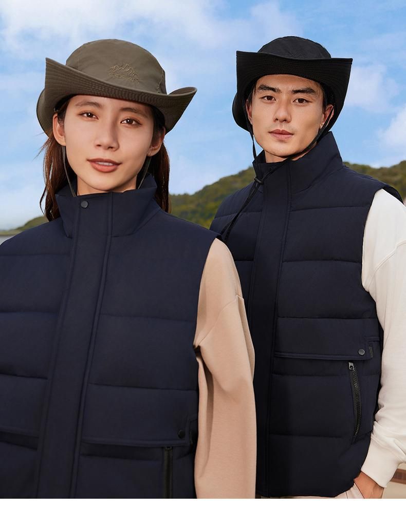 Parker Business-Daunenweste aus Baumwolle für Herren, Herbst/Winter, mit Reißverschluss und Stehkragen, warmes und vielseitiges Tanktop für den Arbeitsalltag_voghion.com