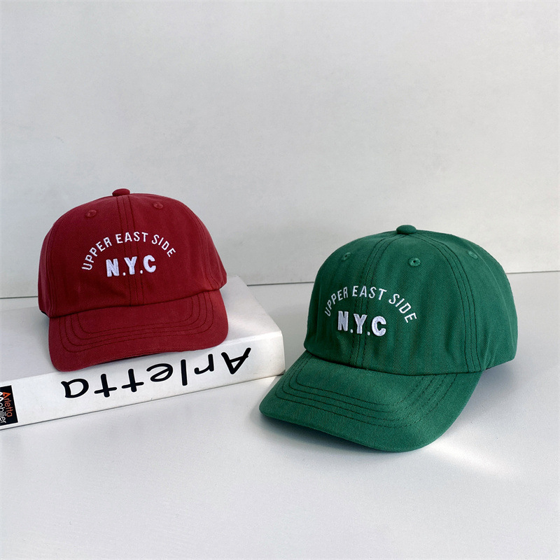 Gorra de béisbol de Bordado de letras Simple con personalidad de verano para niño y niña, protección solar de algodón que combina con todo_voghion.com