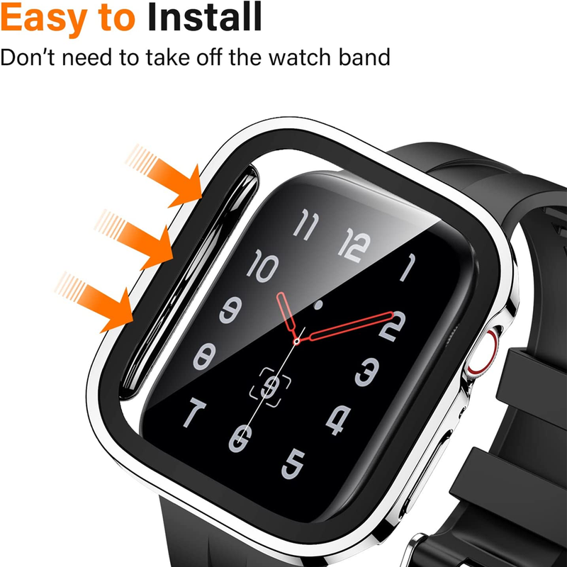 Glas + Abdeckung für Apple Watch-Gehäuse 45 mm 41 mm Zubehör 44 mm 40 mm gehärteter Displayschutz Schutz iWatch Serie 7 8 SE 6 5 4_voghion.com