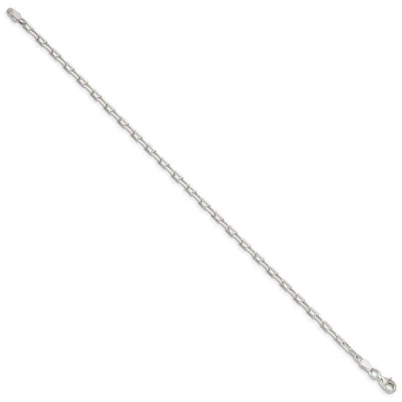 Sterling Silver 2.9mm Diamond-cut Long Link Cable Chain_voghion.com