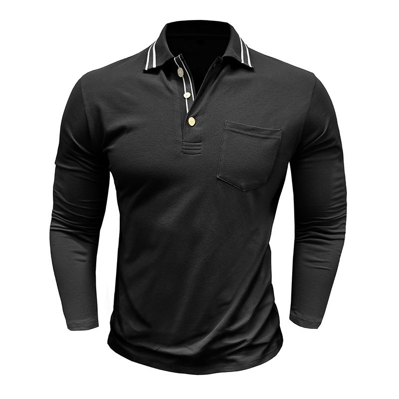 Polo a maniche lunghe con risvolto e bottoni da uomo_voghion.com