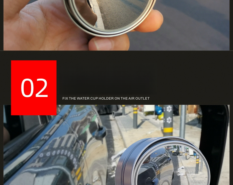 Lipnus automobilio atbulinio vaizdo veidrodis, mažas, apskritas, skirtas naudoti automobilyje, 360 laipsnių reguliuojamas, didelis matymo laukas, pagalbinis_voghion.com