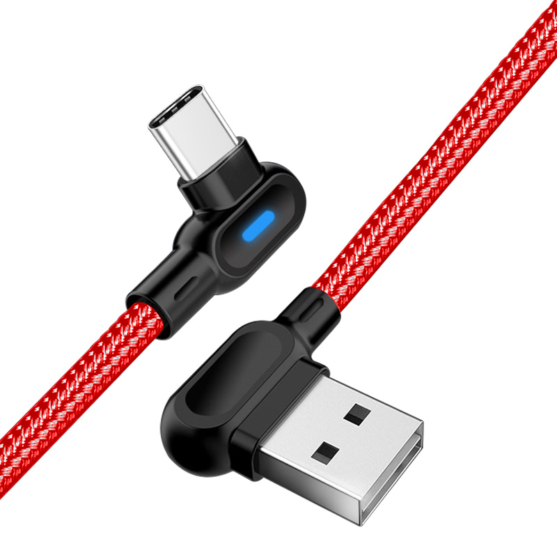90 degree LED fast charging mini USB cable suitable for Xiaomi 4 4X C-type cable suitable for Samsung S8 S9 S1 X_voghion.com