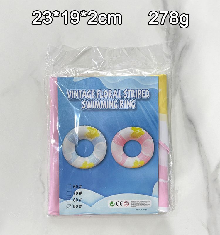 Vintage Floral Inflatable Pool Float For Women - Thickened Eco-Friendly PVC Swim Ring (Retro Design Non-Toxic Includes Repair Patch & Storage Bag)_voghion.com
