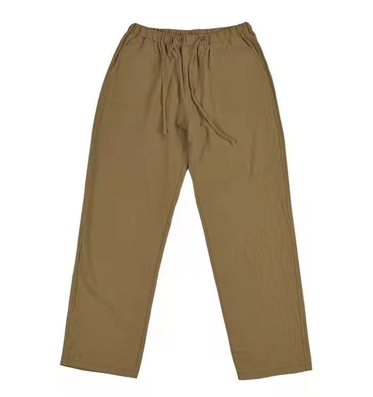 2023 Men's Linen Large Size Pocket Casual Fashion Beach Long Pants_voghion.com