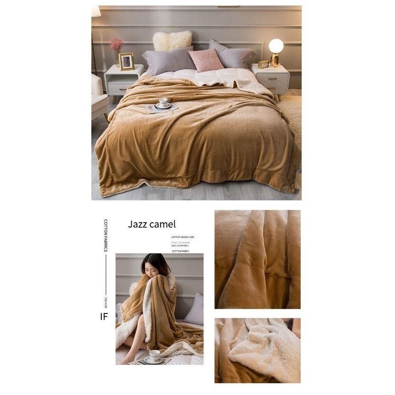 Nordic Erba Nerz Lamm Fleece Decke Verdickt Doppel Flanell Decke_voghion.com
