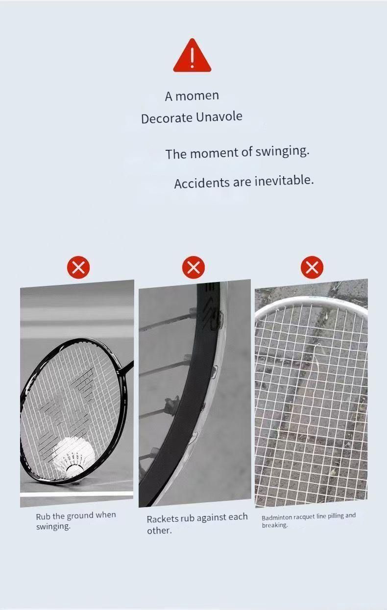 【Unisal Type】Badminton Protective Anti-Wear Racket Head Frame Wear-Resistant Anti-Breakage Anti-Paint Off Silicone_voghion.com