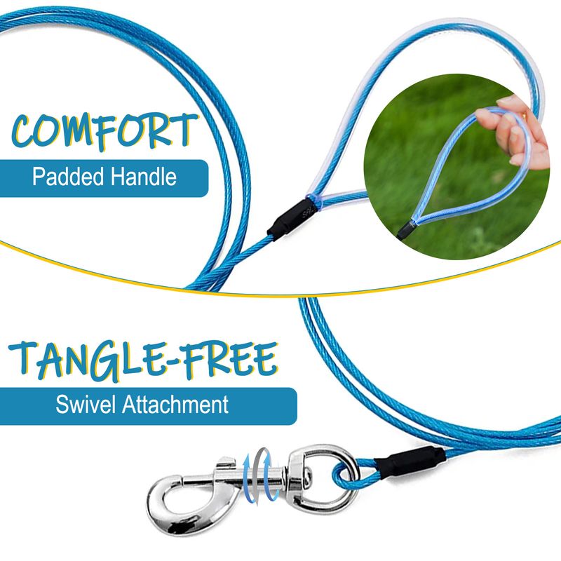 1,8 m lange Hundeleine für kleine Welpen, ideal für Spaziergänge und Training, aus robustem Stahlseil, geeignet für Hundeketten_voghion.com