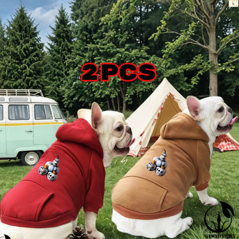 Animal Kangaroo 2PCS Halloween-Style Hooded Sweatshirts Keeps Your Pet Warm Fall And Winter Includes A Back Pocket Ideal For Walks And Adventures._voghion.com