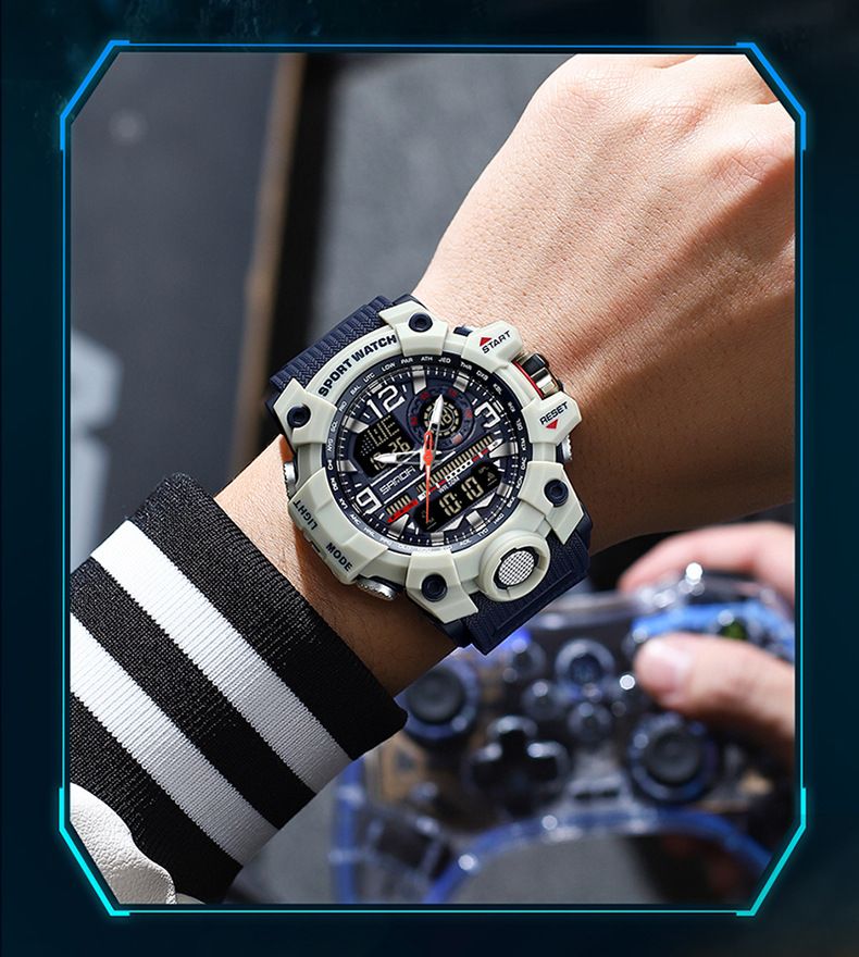 Trendy Digital Sports Watch For Men & Students - Waterproof, Multifunction, LED Backlight, Stopwatch, Alarm Waterproof Multifunctional Watch_voghion.com