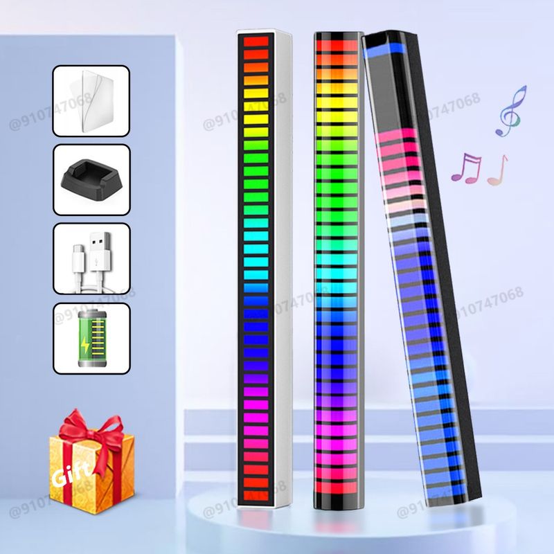 RGB LED Strip Light Music Sound Control Pickup Rhythm Ambient Lamp Atmosphere Night Lights For Bar Car Room TV Gaming Decoration_voghion.com