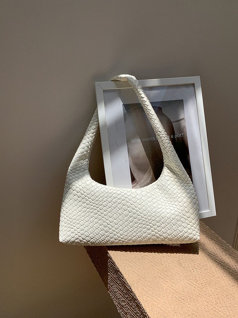 Borsa a tracolla in morbida pelle intrecciata con trama a nido d'ape per le donne, di alta qualità, per i pendolari_voghion.com