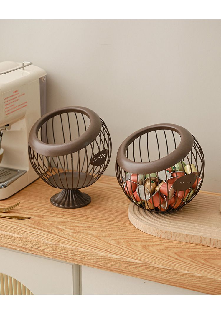 Kreativer Obstkorb aus Eisen, Organizer für Kaffeekapseln, blauer Snackkorb, Aufbewahrungskorb für Trockenfrüchte, diagonaler Korb, Haushaltswaren_voghion.com