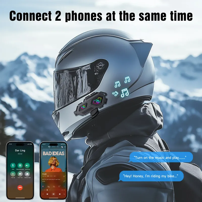 Motorcycle Cycling Helmet Bluetooth Headphones Moto App Video Camera Recording & FM Radio TF Card Recorder Intercom Call Headset_voghion.com