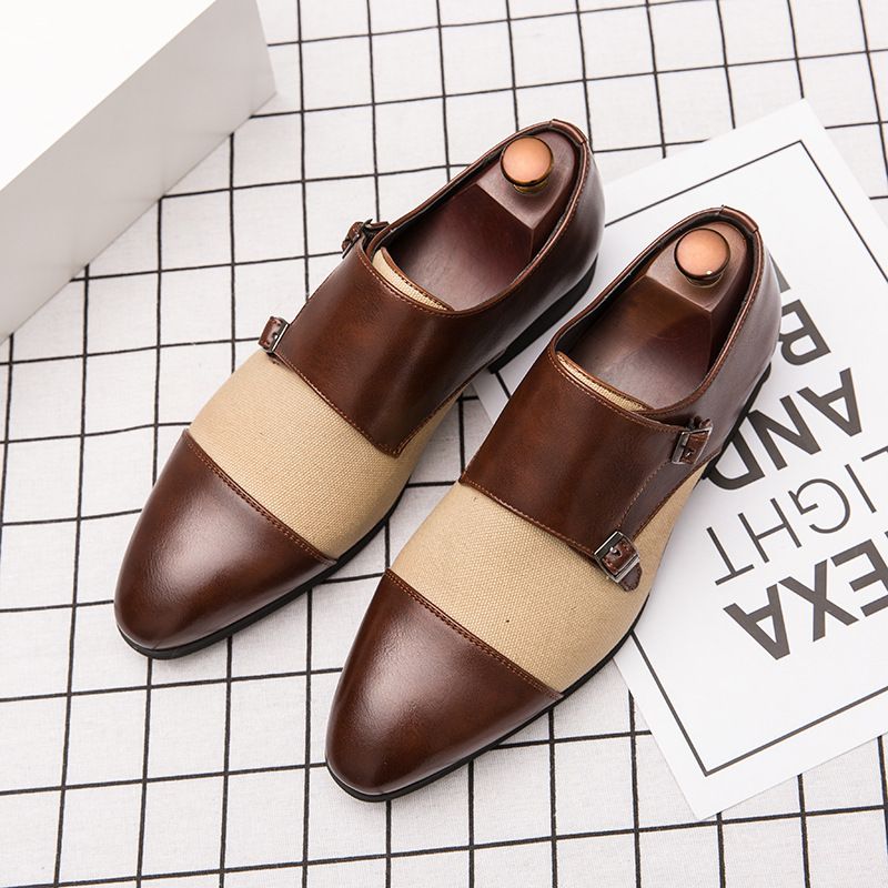 Unschlagbare Qualität Wind Farblich passende Schnalle Casual für Herren Business Formale Leder Spitz Mönch Schuhe Größe 47 und 48_voghion.com