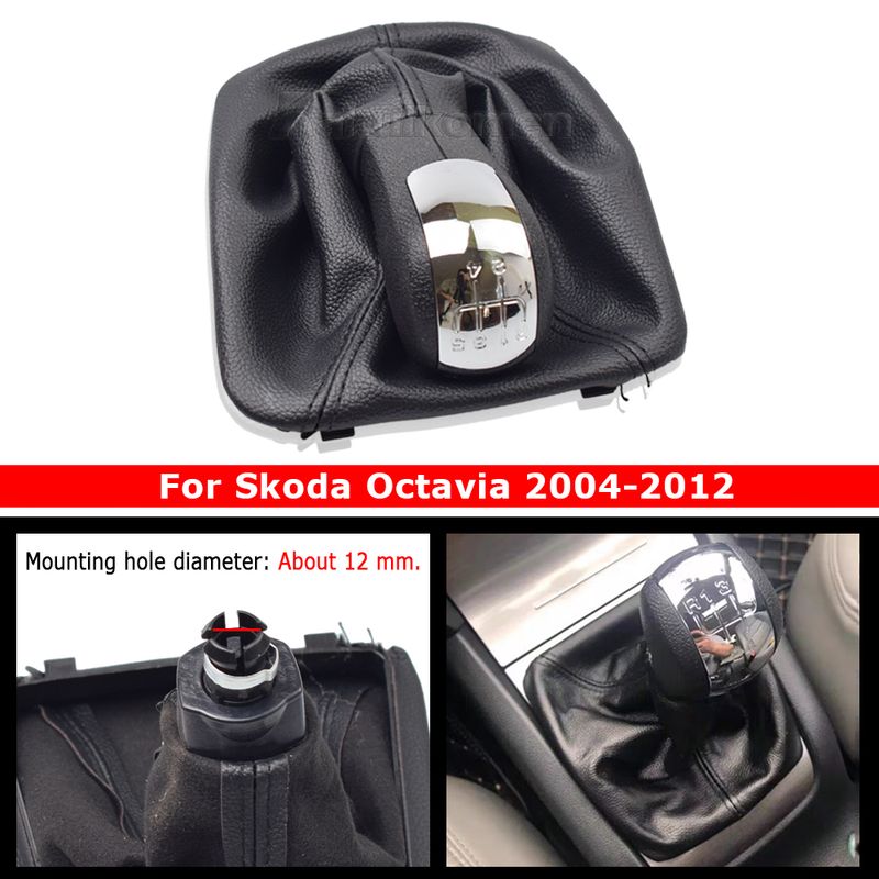 Skoda Octavia A5 2 2004 2005 2006 2007 2008 2009 2010 Automobilio pavarų perjungimo rankenėlė, odiniai batai_voghion.com