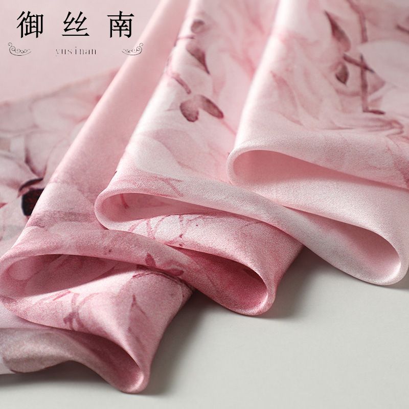 Sciarpa regalo lunga e piccola in raso di seta di gelso 100% stile cinese Hangzhou per donna_voghion.com