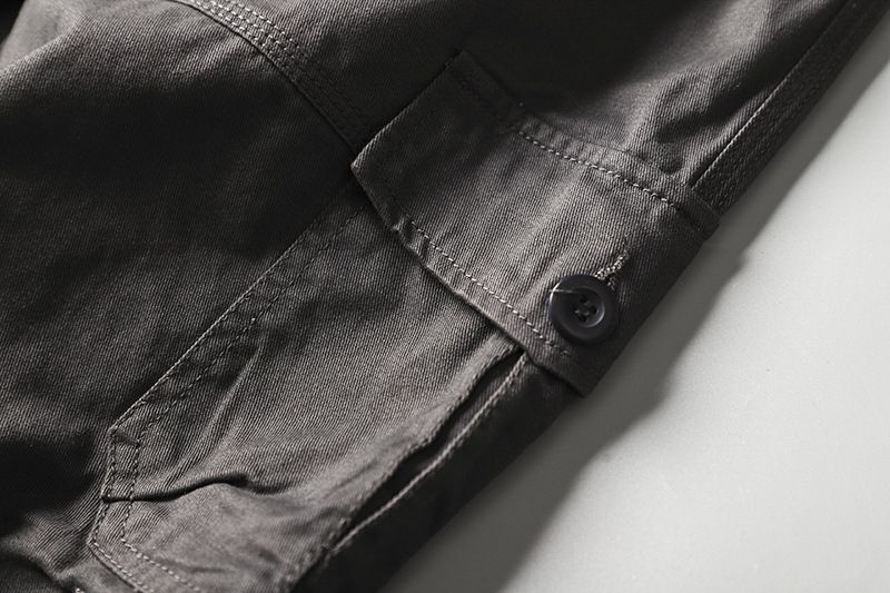 Stile di abbigliamento maschile, tuta casual dritta da uomo con tasche multiple, pantaloni comodi in puro cotone Chaobai Tower, pantaloni elastici_voghion.com