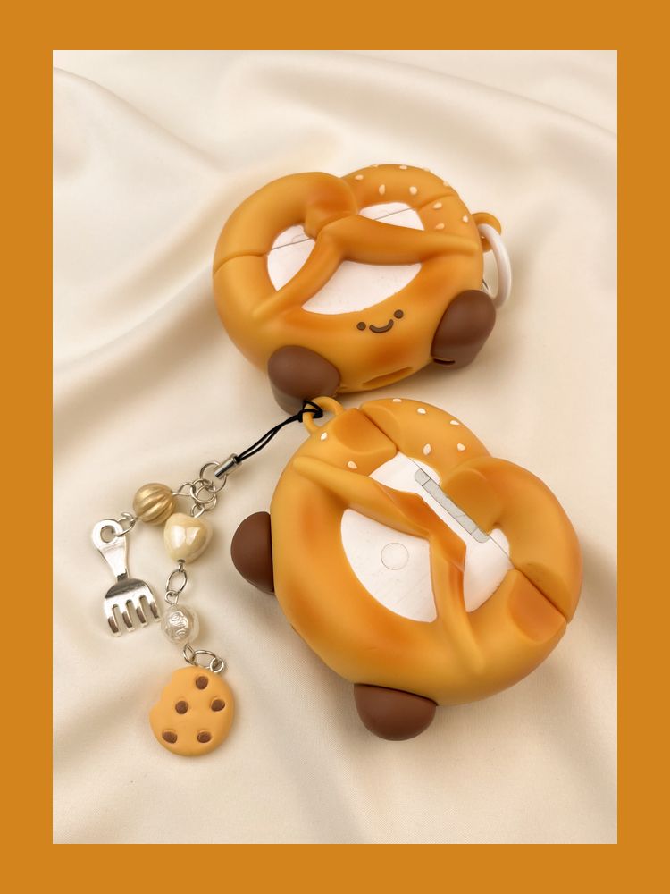 Ins Fun Cute Bread Emoji Custodia protettiva Airpod 3 Airpods adatta per auricolari Pro Custodia morbida Secondo Bluetooth wireless_voghion.com