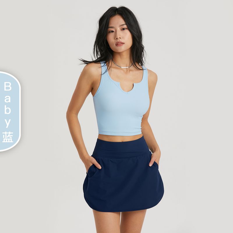 Zestaw ubrań do jogi LazyZoom Baby Blue Series dla kobiet, swobodny strój sportowy, fitness, nagi strój z dopaminą, osobowość_voghion.com