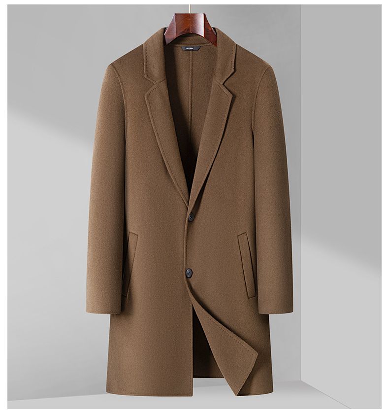 Herrenbekleidung – Abnehmbarer Mantel aus Wollmischung mit Innenfutter – Slim Fit, doppelseitiger Trenchcoat mit abnehmbarer Weste für den Winter (Schwarz, Grau, Kamel, Marineblau)_voghion.com