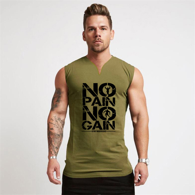 Canotta in cotone da uomo coreano con scollo a V overwear sciolto sport estivi fitness pallacanestro tela spalla tagliata manica larga_voghion.com