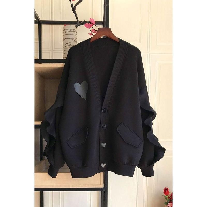 Damenbekleidung große Größe 2 300 Catties Fett mm locker lässig Liebe Raum Baumwolle Rüschen Fledermaus Ärmel Damenbekleidung_voghion.com