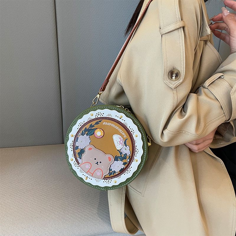 Borsa a tracolla versatile, rotonda, leggera e casual, di alta qualità, di design di nicchia per le donne, 2024, nuova moda_voghion.com