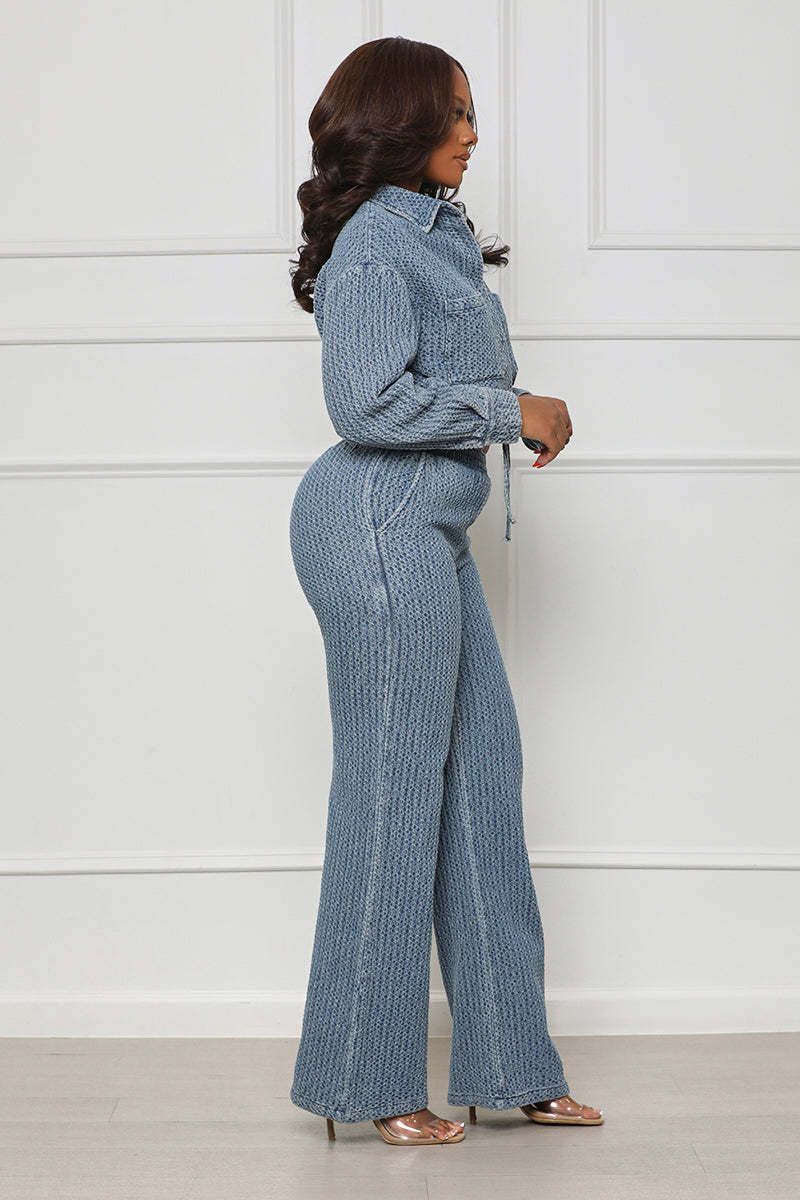 Moda Donna Nuovi Pantaloni a Maniche Lunghe Denim Set Due Pezzi Donna_voghion.com