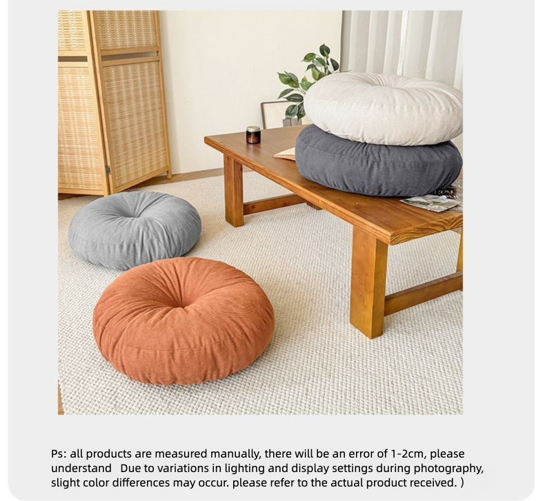 Cuscino futon in lino Kangju, spesso, per uso domestico, rotondo, in stile giapponese, per finestra a bovindo, tatami, pigro, rimovibile e lavabile._voghion.com