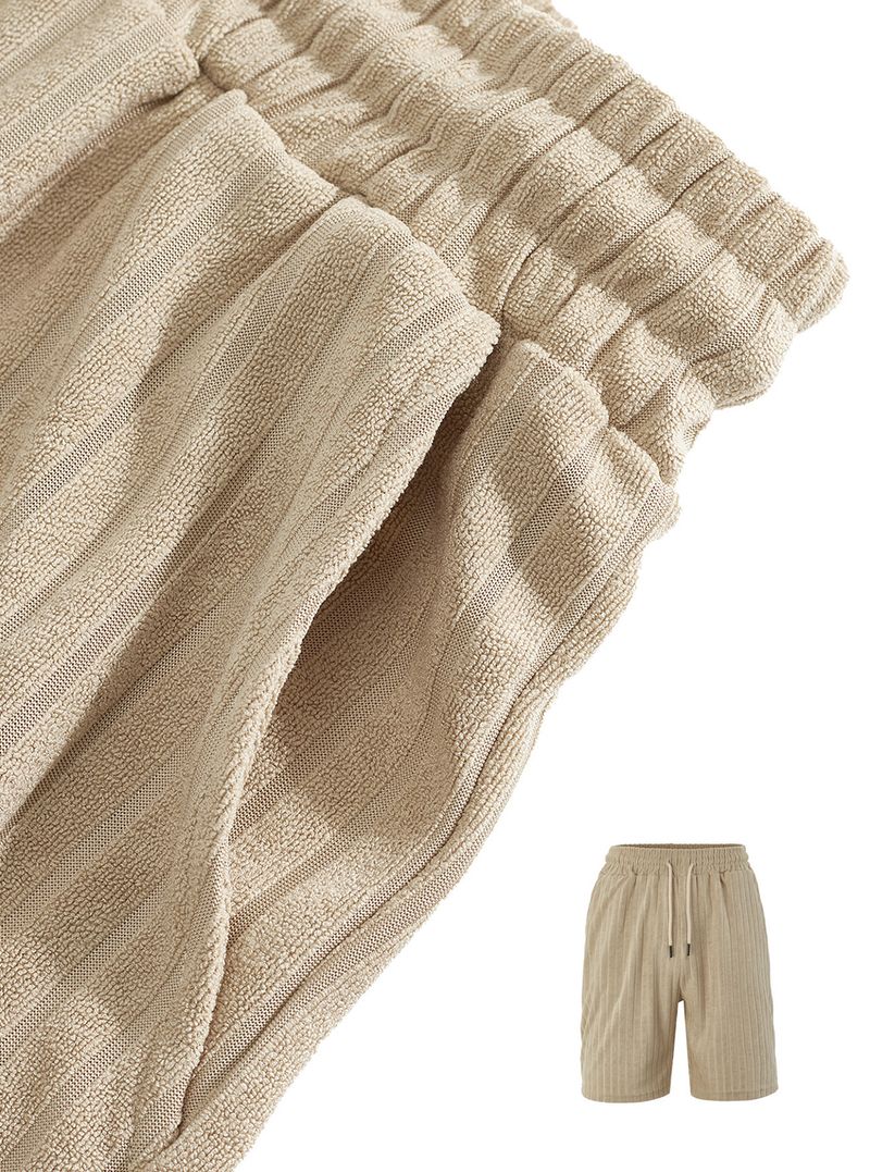 Herrenbekleidung Pendler Casual Button Shirt Kurzarm Herren Urlaub Strandhose Sommer Cardigan Kurzarm Shorts Set_voghion.com