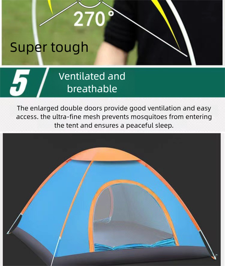 Premium Tent Outdoor Single Double Four-Person Portable Automatic Quick Open Camping Sun Protection_voghion.com