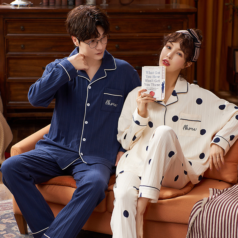 Neue Winter-Paar-Strickjacken, lockerer Cartoon-Baumwoll-Pyjama, lässige langärmelige Heimkleidung für Herren und Damen für Frühling und_voghion.com