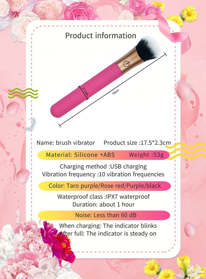 Nowy wibrator z pędzelkiem do makijażu od Self Media Insert Silne wibracje Masturbator damski Wibrujący masturbator Zabawki erotyczne_voghion.com