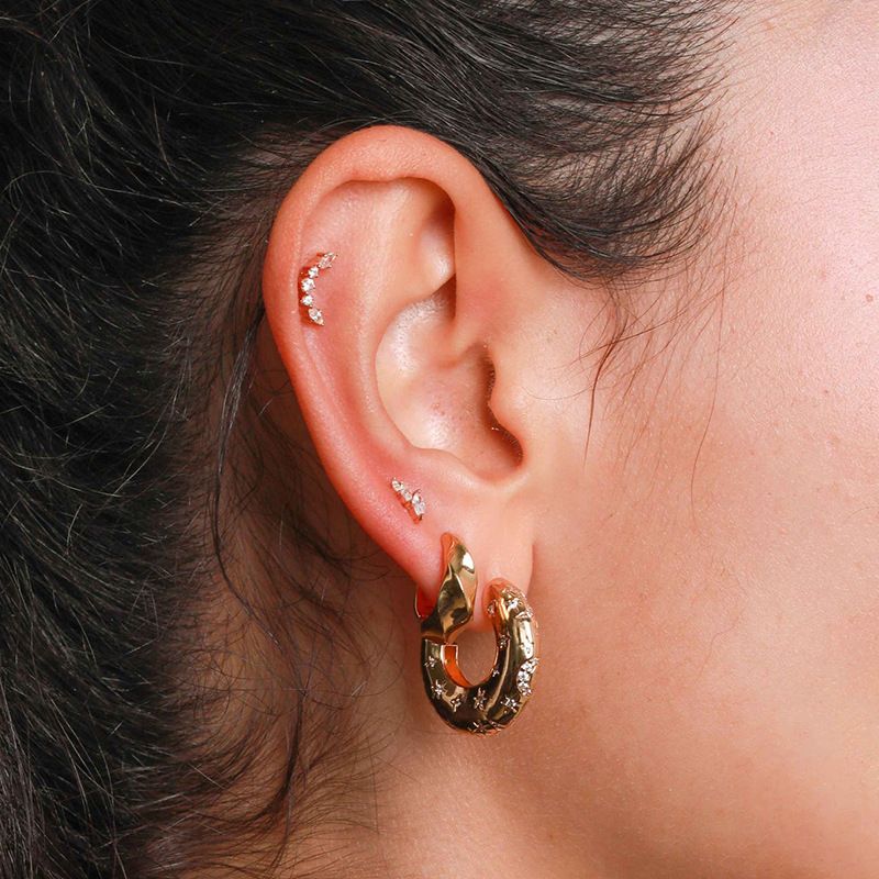 Brincos femininos de prata 925 com luz de agulha, estilo de metal de personalidade luxuosa, zircônia quebrada, formato de C, estrela e lua, brincos de design de nicho_voghion.com