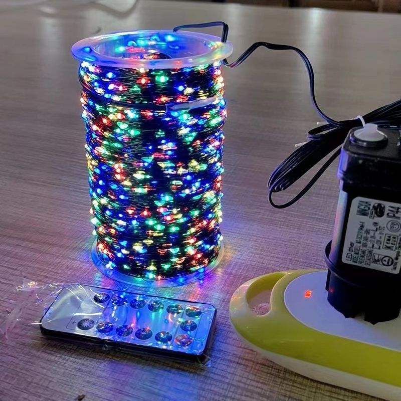 Solar Powered String Lights With Remote Control, 8 Modes, IP65 Waterproof, 7M/12M/22M/32M/52M/102M Options_voghion.com