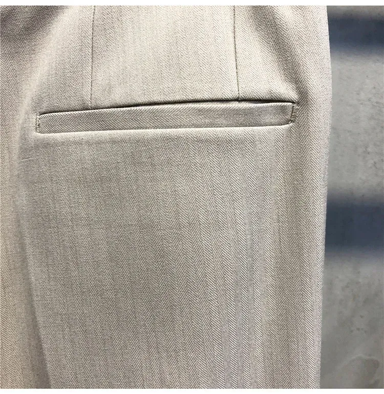 Sommer Männer Drapierte Keine-eisen Kleine Fuß Hosen Abnehmen Jugend Britischen Stil Koreanische Version Kleine Gerade-bein Abgeschnitten Hosen_voghion.com