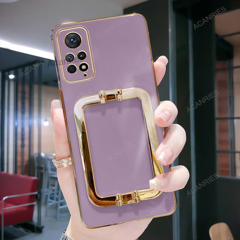 Luxe Plating Metalen Gesp Beugel Houder Case Voor Xiaomi Redmi Note 11 pro 11s 10 Pro 4g 5g Polsband Cover Op Note11_voghion.com