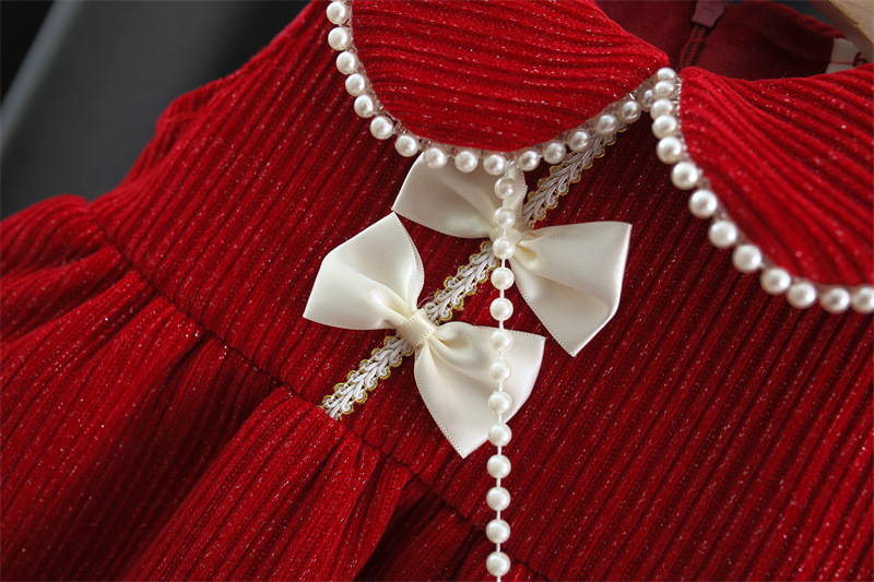 Jupe épaisse pour enfants, robe de princesse à la mode pour bébés filles de première année, nouvelle collection hiver 2776_voghion.com