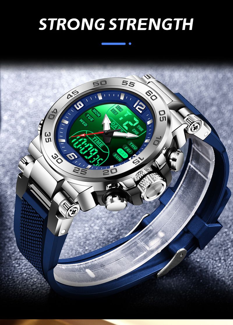 Herrenuhren Top-Marke Luxus Analog Digital Quarz Armbanduhr Für Männer Wasserdicht Dual Time Display Leuchtende Uhr Männer_voghion.com