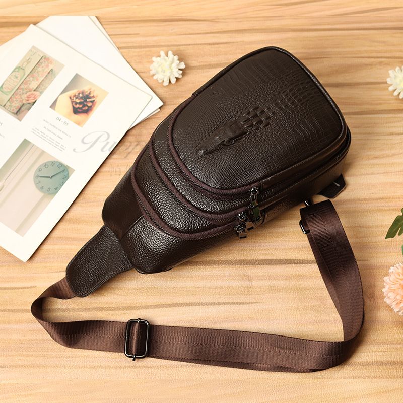 Borsa a tracolla in pelle multifunzionale, casual, semplice, nuova moda, modello coccodrillo, impermeabile, resistente all'usura, singola_voghion.com