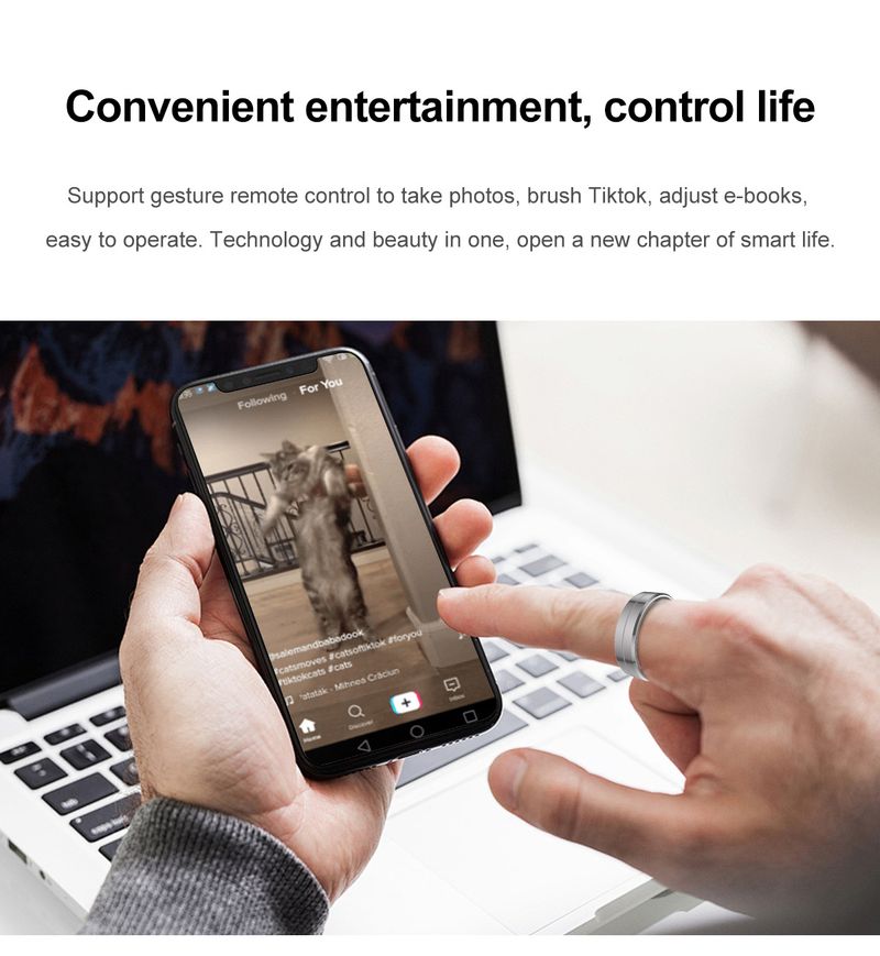 Smart Ring ultra sottile da 6,5 mm - Tracker del sonno con intelligenza artificiale, monitoraggio della frequenza cardiaca in tempo reale, dell'ossigeno nel sangue, impermeabile e della temperatura per fitness e salute_voghion.com