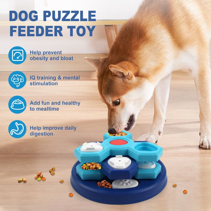 New Style Pet Bowl Dog Intelligence Training Boredom Relief Artifact Four-Layer Rotating Slow Feeder Dish_voghion.com