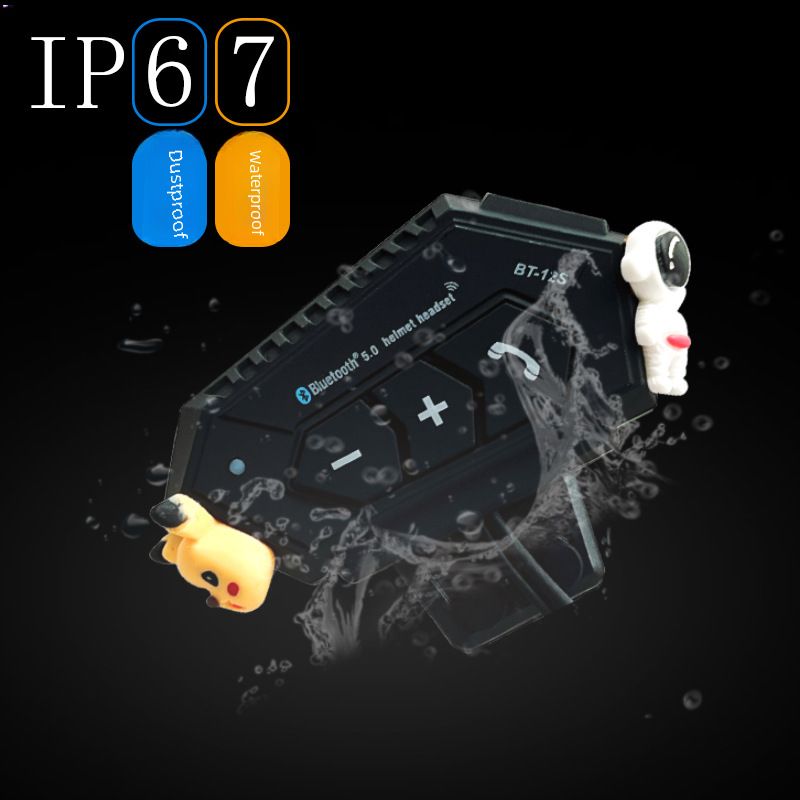 BT12S Motorcycle Helmet Bluetooth Headset 2000 mA Hard Mark Soft Mark Universal Takeaway Riding Bluetooth Headset_voghion.com