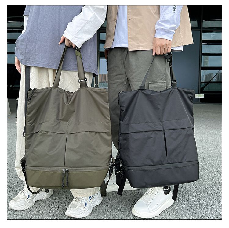 Zaino per uomini e donne Borse da trasporto per pendolari Borsa a spalla singola tinta unita Zaino in nylon antispruzzo di grande capacità Alla moda_voghion.com