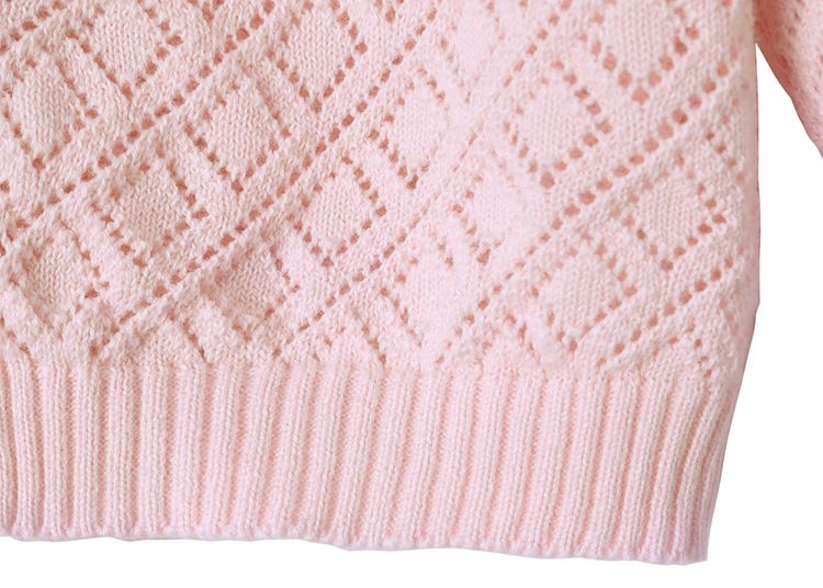 2021 Dünne Kinderkleidung Bestickter Hohlbaumwoll-Kinderpullover Europäischer und amerikanischer Außenhandel Mädchen Strickjacke_voghion.com