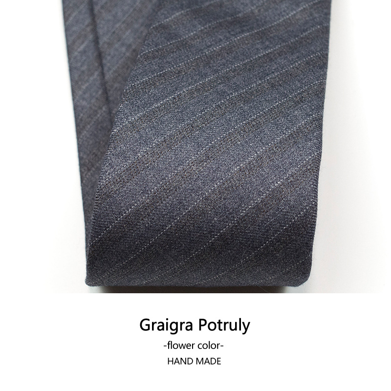 Houndstooth suit and tie solid color brown gray casual retro all-match beige plaid women's and men's tie_voghion.com