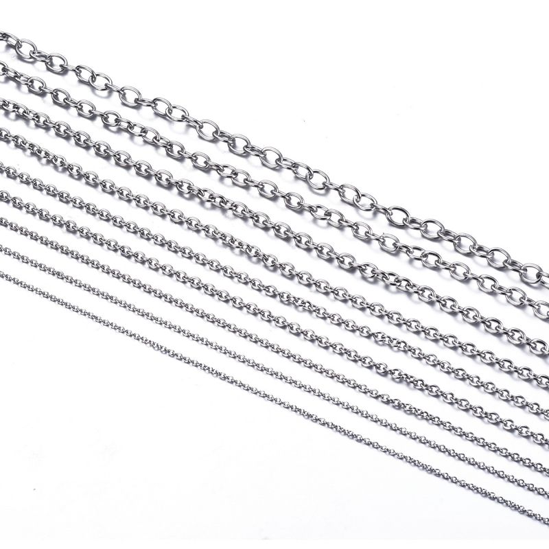 Colar de corrente de aço titânio de cor sólida de estilo simples de joias por atacado_voghion.com