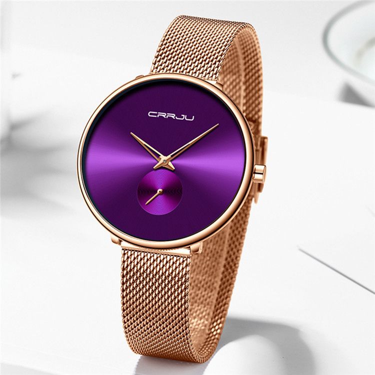 Ladies Stainless Steel Strap Mesh Strap Watch Simple Fashion Vibrato Phantom Student_voghion.com