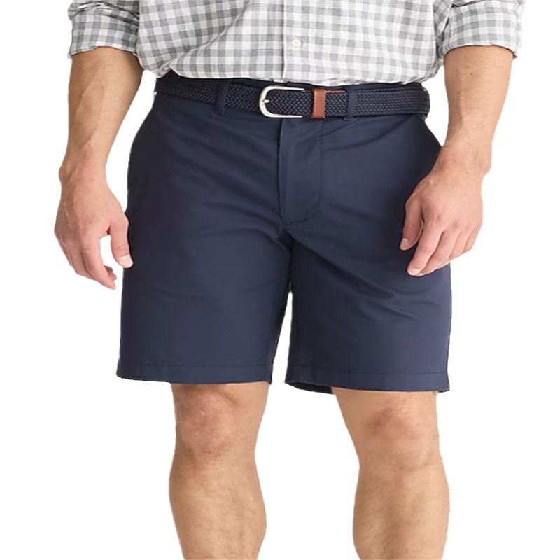 Short d'été ample et décontracté pour homme, couleur unie, avec poches inclinées, taille moyenne_voghion.com